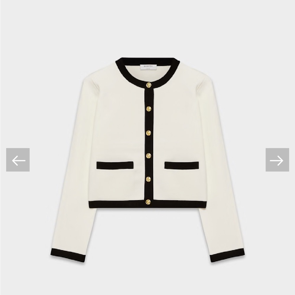 Babaton Aritzia Black and White cardigan
